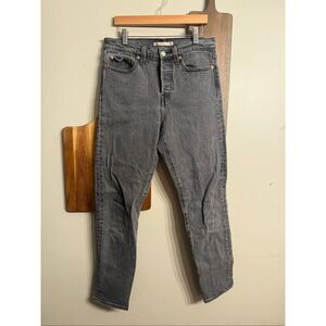 Levi’s Gray Denim Button Fly Straight Leg Wedgie Jeans Charcoal Wash Size 26